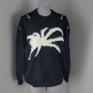 Aelfric Eden Black Fuzzy Spider Sweater 🕷